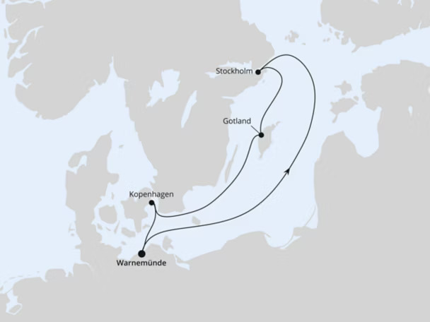 Reiseroute Ostsee